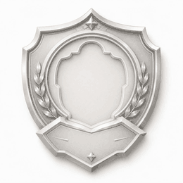 An unearned badge: a blank silver shield