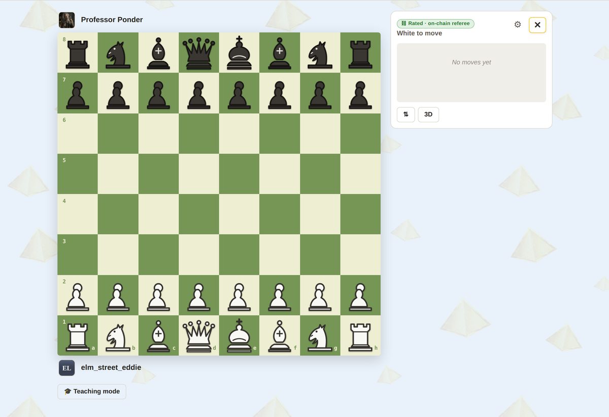 A rated game against a Challenger, with the on-chain referee badge